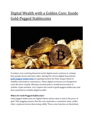 Digital Wealth with a Golden Core_ Inside Gold-Pegged Stablecoins