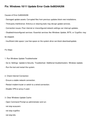 fix windows 10 11 update error code 0x8024a206