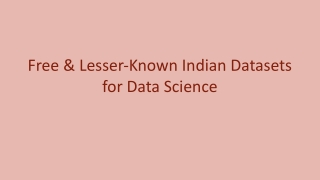 Free & Lesser-Known Indian Datasets for Data Science