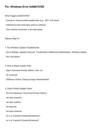 fix windows error 0x8007370d