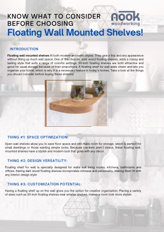 Know What to Consider Before Choosing Floating Wall Mounted Shelves!