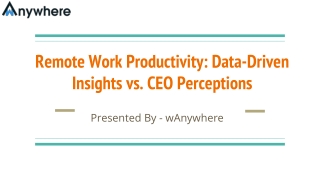 Remote Work Productivity Data-Driven Insights vs. CEO Perceptions