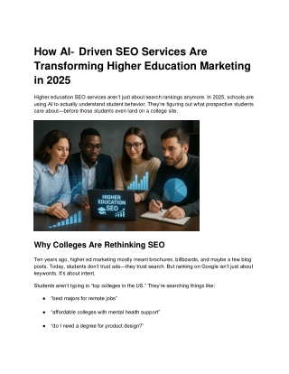 How AI‑Driven SEO Services Are Transforming Higher Education Marketing