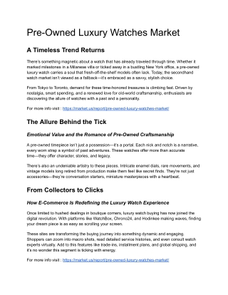Pre-Owned Watches for the Conscious Collector