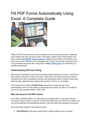 Fill PDF Forms Automatically Using Excel_ A Complete Guide