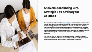 Future-Focused Tax Planning with Answers CPA Experts