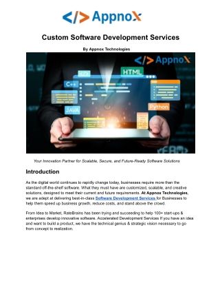 custom software development services