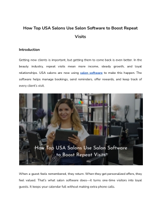 How Top USA Salons Use Salon Software to Boost Repeat Visits