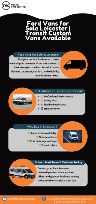 Ford Vans for Sale Leicester  Transit Custom Vans Available (2)