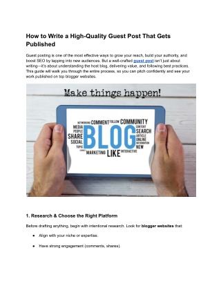 how to write a high quality guest post that gets