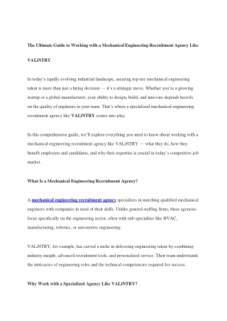 The Ultimate Guide to Working with a Mechanical Engineering Recruitment Agency Like VALiNTRY (1)