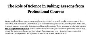The Role of Science in Baking Lessons from Professional Courses