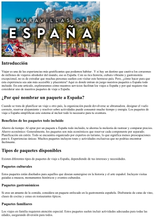 vagar a España nunca fue tan fácil con nuestros promociones