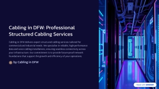 Cabling in DFW Professional Structured Cabling Services