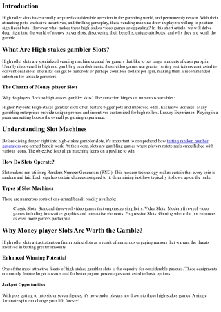 Why High Roller Slot Machine Deserve the Gamble