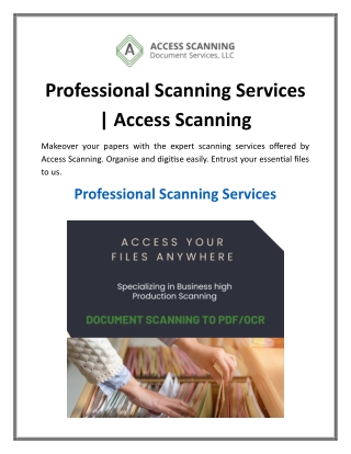 Professional Scanning Services