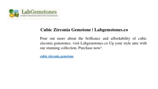 Cubic Zirconia Gemstone Labgemstones.co
