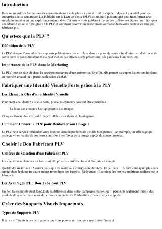 Fabriquer une Identité Visuelle Forte grâce à la PLV