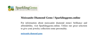 Moissanite Diamond Gems Sparklinggems.online