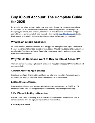 Buy iCloud Account_ The Complete Guide for 2025