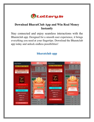 Download BharatClub App and Win Real Money Instantly