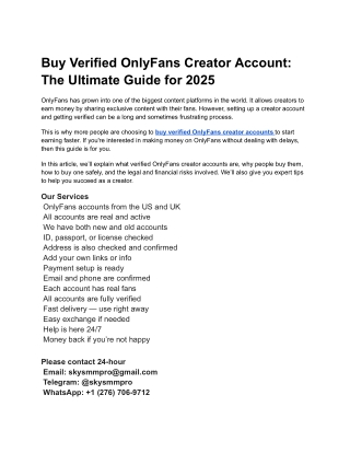 How to get verified OnlyFans creator account?