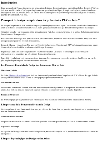Pourquoi le design compte dans les présentoirs PLV en bois ?