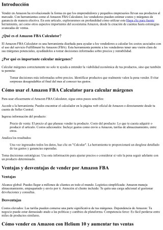 Cómo usar el Amazon FBA Calculator para calcular márgenes