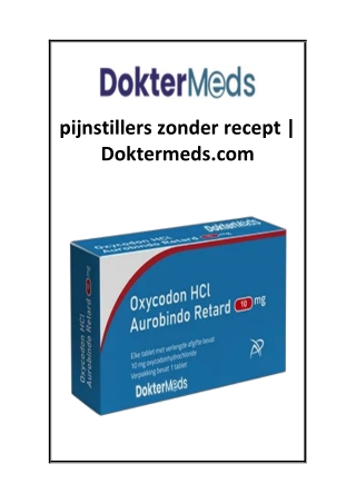 pijnstillers zonder recept  Doktermeds.com