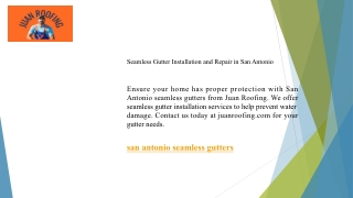 Seamless Gutter Installation and Repair in San Antonio