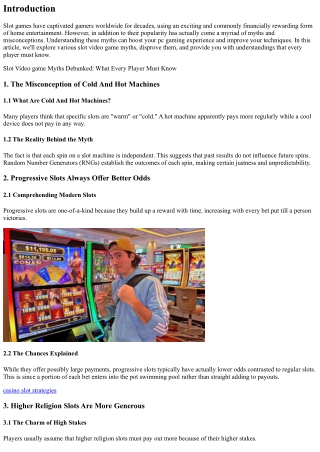 Slot Video Game Myths Debunked: What Every Gamer Ought To Know