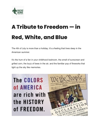 A Tribute to Freedom — in Red, White, and Blue