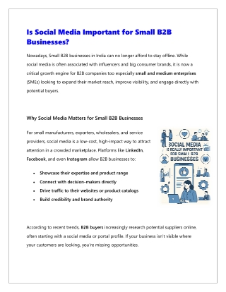 Is Social Media Important for Small B2B Businesses?