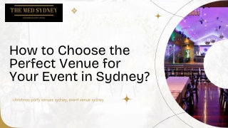 How to Choose the Perfect Venue for Your Event in Sydney?