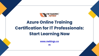 Azure Online Training Certification for IT Professionals Start Learning Now