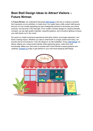 Best Stall Design Ideas to Attract Visitors – Future Nirman