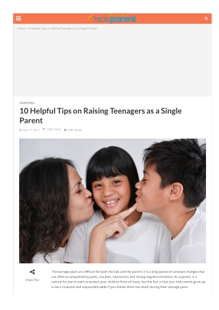 10 Helpful Tips on Raising Teenagers as a Single Parent