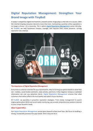 digital reputation management strengthen your