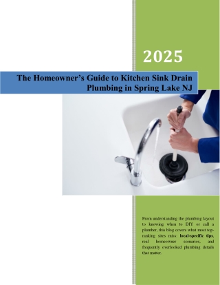 The Homeowner’s Guide to Kitchen Sink Drain Plumbing in Spring Lake NJ