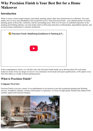 Why Precision Finish is Your Best Bet for a Home Makeover
