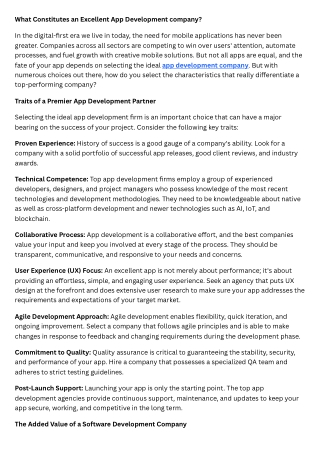 What Constitutes an Excellent App Development company