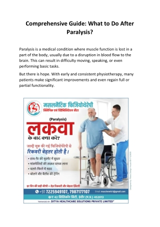 comprehensive guide what to do after paralysis