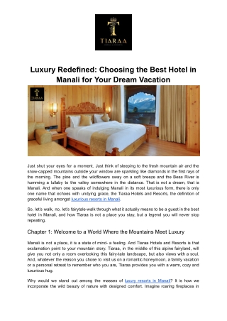 Luxury Redefined_ Choosing the Best Hotel in Manali for Your Dream Vacation