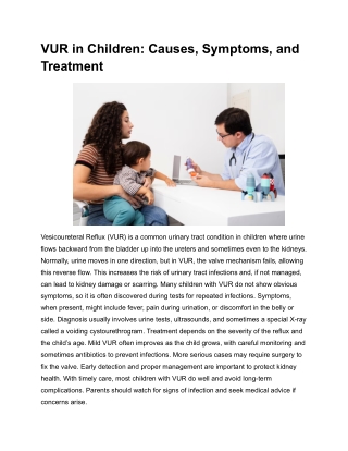 VUR in Children: Causes, Symptoms, and Treatment