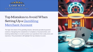Top Mistakes to Avoid When Setting Up a Gambling Merchant Account