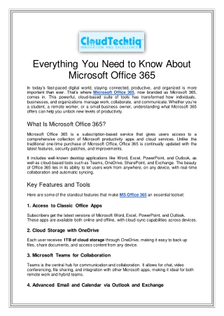 Everything You Need to Know About Microsoft Office 365