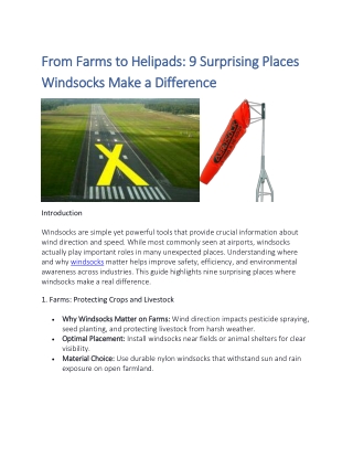 From Farms to Helipads - 9 Surprising Places Windsocks Make a Difference