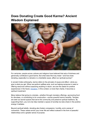 Does Donating Create Good Karma? Find Out Here