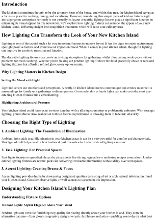 How Lighting Can Transform the Look of Your New Kitchen Island