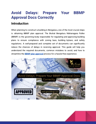 Avoid Delays_ Prepare Your BBMP Approval Docs Correctly_GR Group